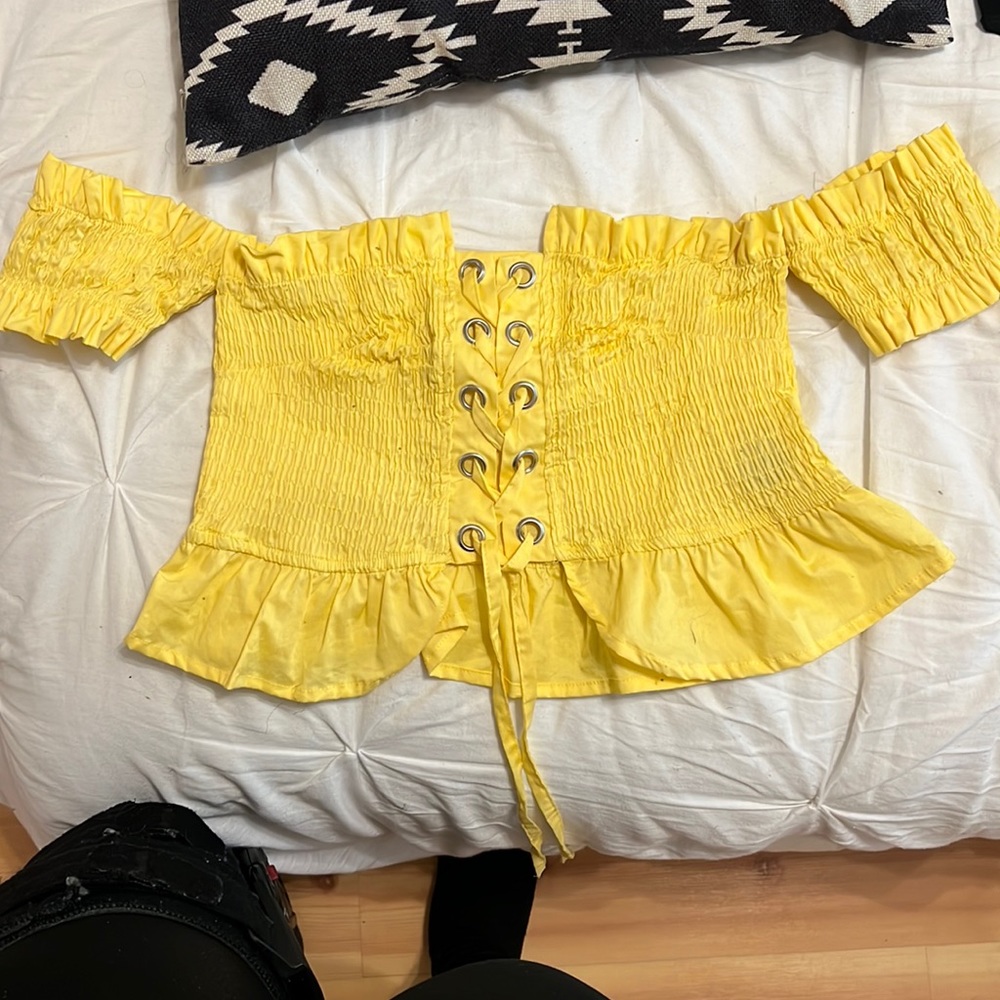 Yellow crop top